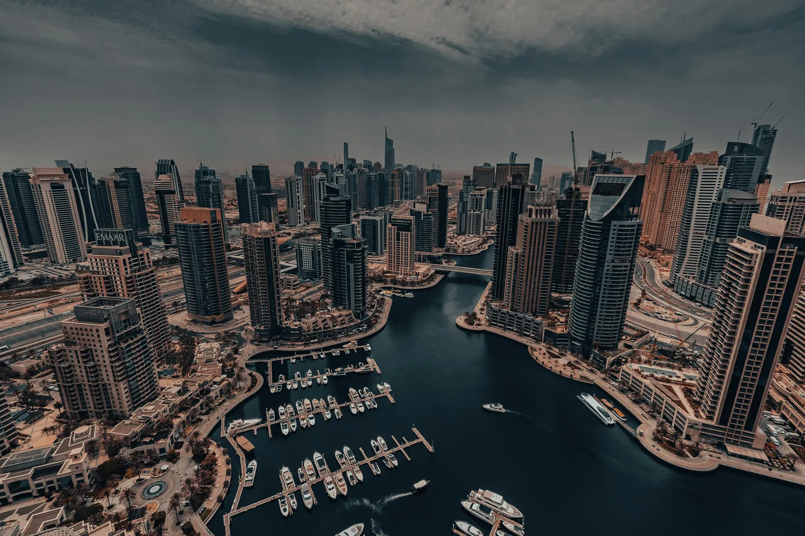 Vue aérienne de Dubai Marina
